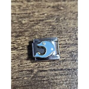 Italian Charm Braclelet Link Blue Dolphin Enamel Stainless steel 9mm New